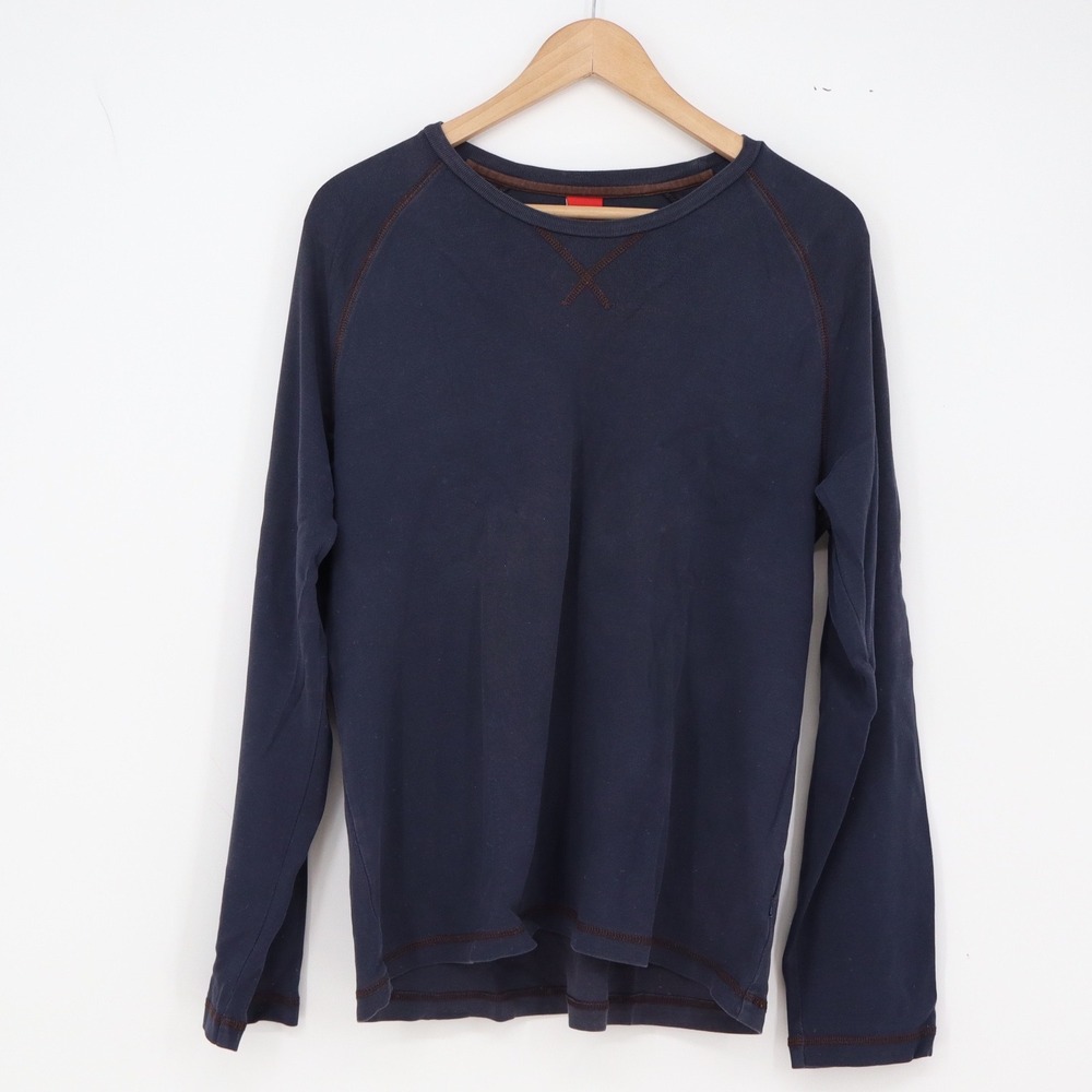 Esprit T-Shirt Mens XXL Raglan Long Sleeve Navy Blue Contrast Stitch Excellent